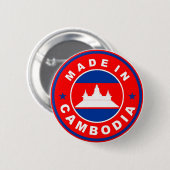 カンボジアの国旗プロダクトラベルで作られる円形に 缶バッジ (正面&裏面)