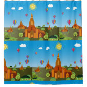 カンボジアの寺院 シャワーカーテン (正面)