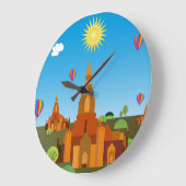 カンボジアの寺院 ラージ壁時計 (傾斜)