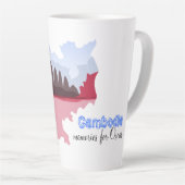 カンボジアの思い出の地図と僧侶パーソナライズされた カフェラテマグ (右アングル)