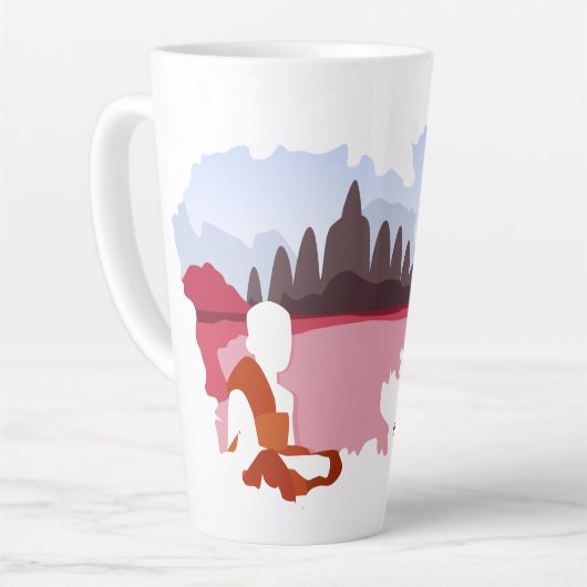 カンボジアの思い出の地図と僧侶パーソナライズされた カフェラテマグ (左アングル)