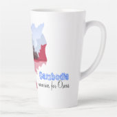 カンボジアの思い出の地図と僧侶パーソナライズされた カフェラテマグ (右)