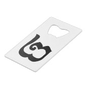 カンボジアの数字2 / 二 / ២ (ピー) クメール語 クレジットカード栓抜き (裏面アングル)