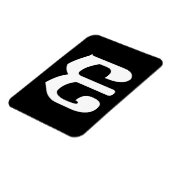 カンボジアの数字3 / 三 / ៣ (Bei) - クメール文字 マグネット (左側)