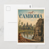 カンボジアの旅 ヴィンテージ ポストカード (正面/裏面)