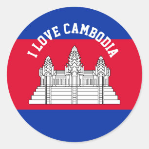 カンボジアの旗のお土産旅行 ラウンドシール