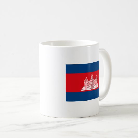 カンボジアの旗のマグ コーヒーマグカップ (正面右)
