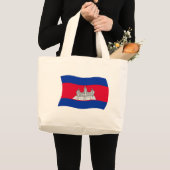 カンボジアの旗トートバッグ ラージトートバッグ (正面(商品))