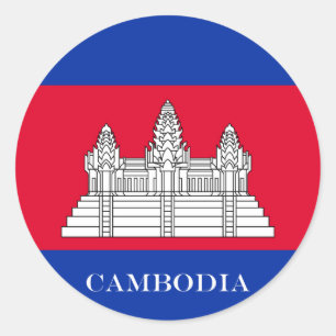 カンボジアの旗 ラウンドシール