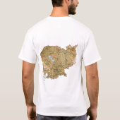 カンボジアの旗+地図+テキストTシャツ Tシャツ (裏面)
