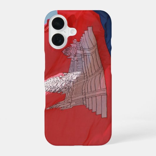 カンボジアの旗 iPhone 16ケース (裏面)