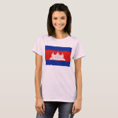 カンボジアの旗Xの地図のTシャツ Tシャツ (正面フル)