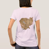 カンボジアの旗Xの地図のTシャツ Tシャツ (裏面)