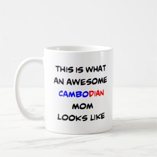カンボジアの母素晴らし、 コーヒーマグカップ (左)