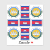 カンボジアの民族象徴/武器と旗のコート シール (シート)