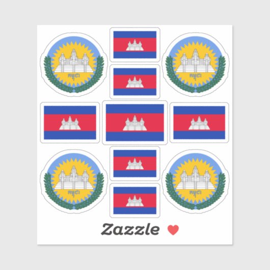 カンボジアの民族象徴/武器と旗のコート シール (シート)