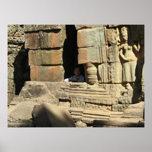 カンボジアの遺跡で遊ぶ... タプローム寺院 ポスター (正面)