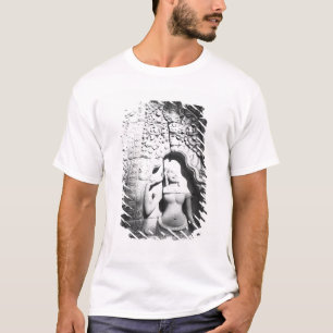 カンボジアの遺跡アンコールワット、バイヨンのアプサラス石像 Tシャツ