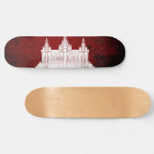 カンボジアの黒くグランジな旗 スケートボード (横)