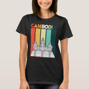 カンボジアアンコールワットレトロアジア観光客 Tシャツ