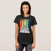 カンボジアアンコールワットレトロアジア観光客 Tシャツ (正面フル)