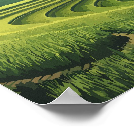 カンボジアイラストレーショントラベルアートヴィンテージ ポスター (角)