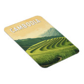 カンボジアイラストレーショントラベルアートヴィンテージ マグネット (右側)