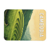 カンボジアイラストレーショントラベルアートヴィンテージ マグネット (横)