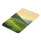 カンボジアイラストレーショントラベルアートヴィンテージ マグネット (左側)