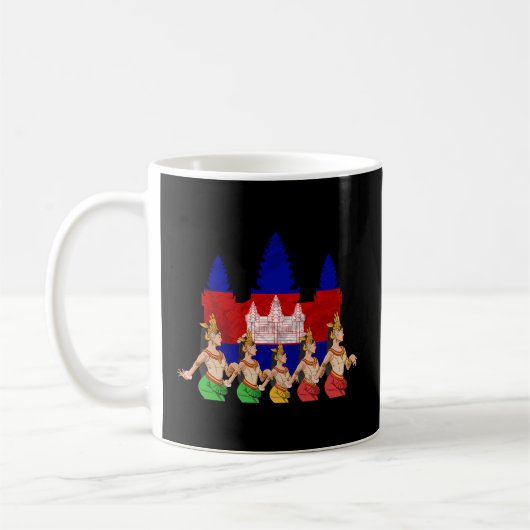 カンボジアクメール伝統的ダンスアプサラ コーヒーマグカップ (左)