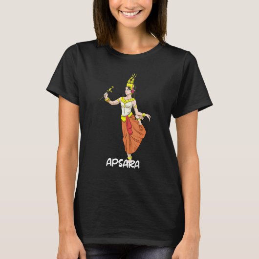 カンボジアクメール伝統的ダンスアプサラ Tシャツ (正面)