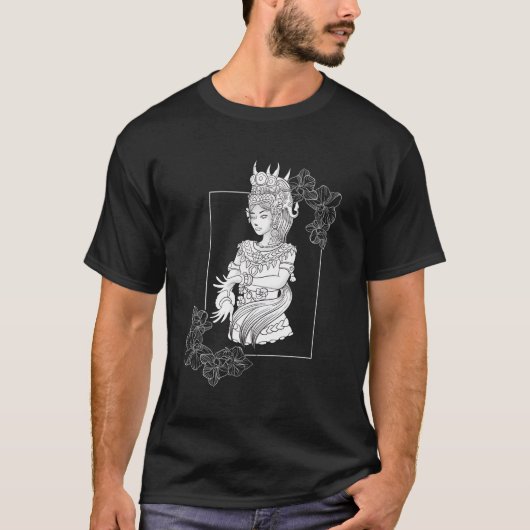 カンボジアクメール伝統的ダンスアプサラ Tシャツ (正面)