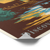 カンボジアテンプルイラストレーショントラベルアートヴィンテージ ポスター (角)