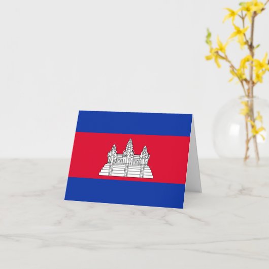 カンボジアフラグ カード (黄色い花)