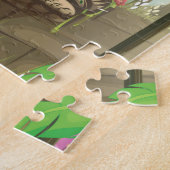 カンボジアブッダのヴィンテージ旅行ポスター ジグソーパズル (側面)