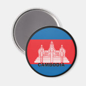 カンボジアローンデル品質国旗 マグネット (正面/裏面)