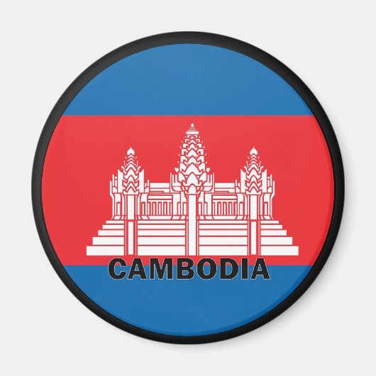カンボジアローンデル品質国旗 マグネット (正面)