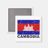 カンボジアヴィンテージ国旗 マグネット (正面/裏面)