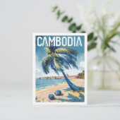 カンボジアヴィンテージ有名な旅行の場所 ポストカード (スタンド正面)
