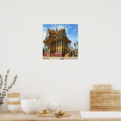 カンボジア仏教寺院と有名な引用文ポスター ポスター (キッチン)