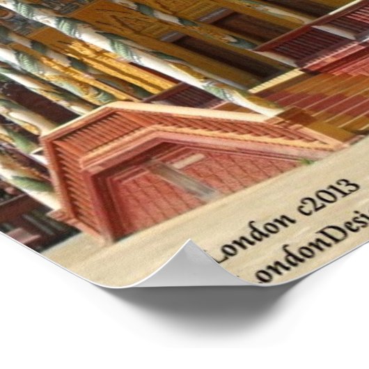 カンボジア仏教寺院と有名な引用文ポスター ポスター (角)