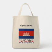 カンボジア国パーソナライズされた旗 トートバッグ (裏面)