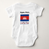 カンボジア国パーソナライズされた旗 ベビーボディスーツ (裏面)