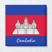 カンボジア国旗とアジア・ホリデー/スポーツ・ファン マグネット