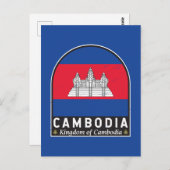 カンボジア国旗のエンブレム動揺してヴィンテージ ポストカード (正面/裏面)