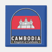カンボジア国旗のエンブレム動揺してヴィンテージ マグネット (正面)
