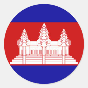 カンボジア国旗のシール ラウンドシール
