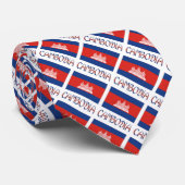 カンボジア国旗のタイル張り青パーソナライゼーション ネクタイ (ロール)