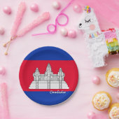 カンボジア国旗のプレート、パーティー、スポーツ、カンボジア ペーパープレート (パーティー)