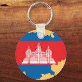 カンボジア国旗の地図 キーホルダー (正面)